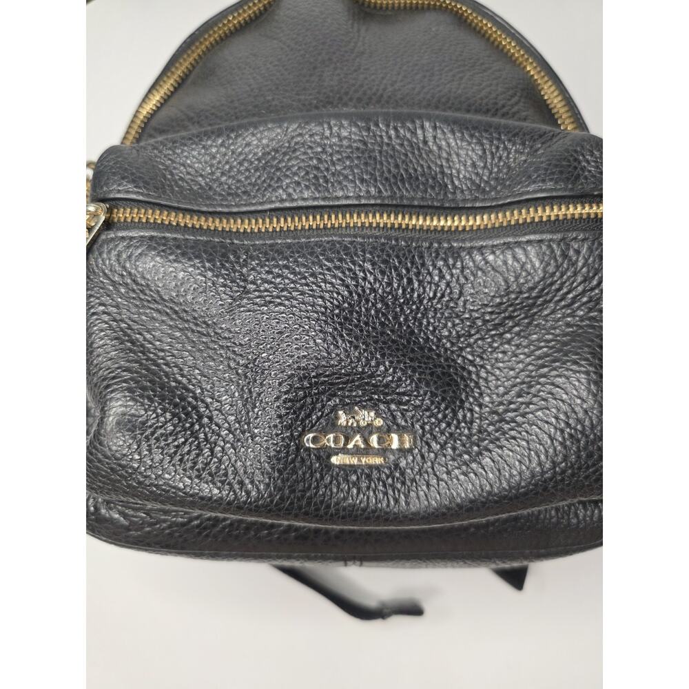 Coach Mini Small Charlie Backpack Pebbled Leather Black F28995 - Picture 2 of 15